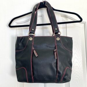 Tommy Hilfiger Black Leather Tote Bag